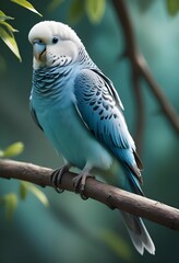 Obraz premium Budgerigars (Melopsittacus undulatus) sitting on a branch