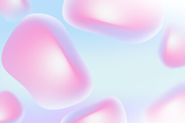 Abstract modern 3d liquid gradient pink color freeform shapes composition on blue background for Graphic business digital illustration template backdrop wallpaper bubble postcard brochure cover desige
