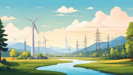 Illustration of renewable energy sources