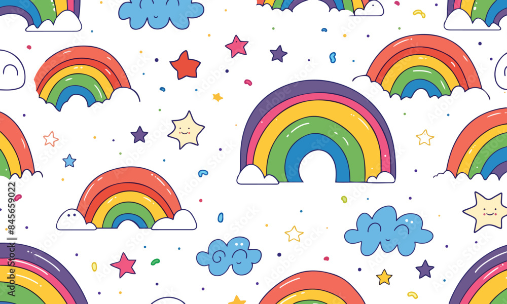 Poster rainbow seamless pattern background isolated vector design