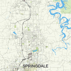 Springdale, Arkansas, United States map poster art