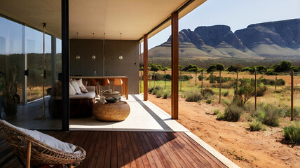 Beautiful interior of a small, simple house in south africa