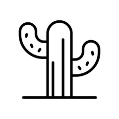 Cactus line icon. Tree icon. Trees icon isolated on white background. Transparent background, minimalist symbol. Vector images