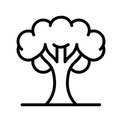 Tree line icon. Tree icon. Trees icon isolated on white background. Transparent background, minimalist symbol. Vector images