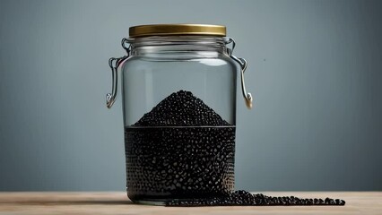 Luxurious serving of black caviar in elegant dishware, accompanied by sophisticated accessories and decorations.