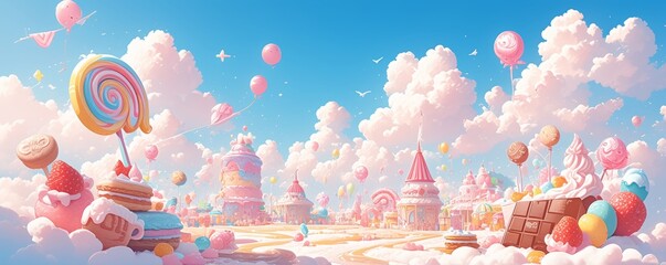Candy land is a dreamlike world filled with sweets and treats