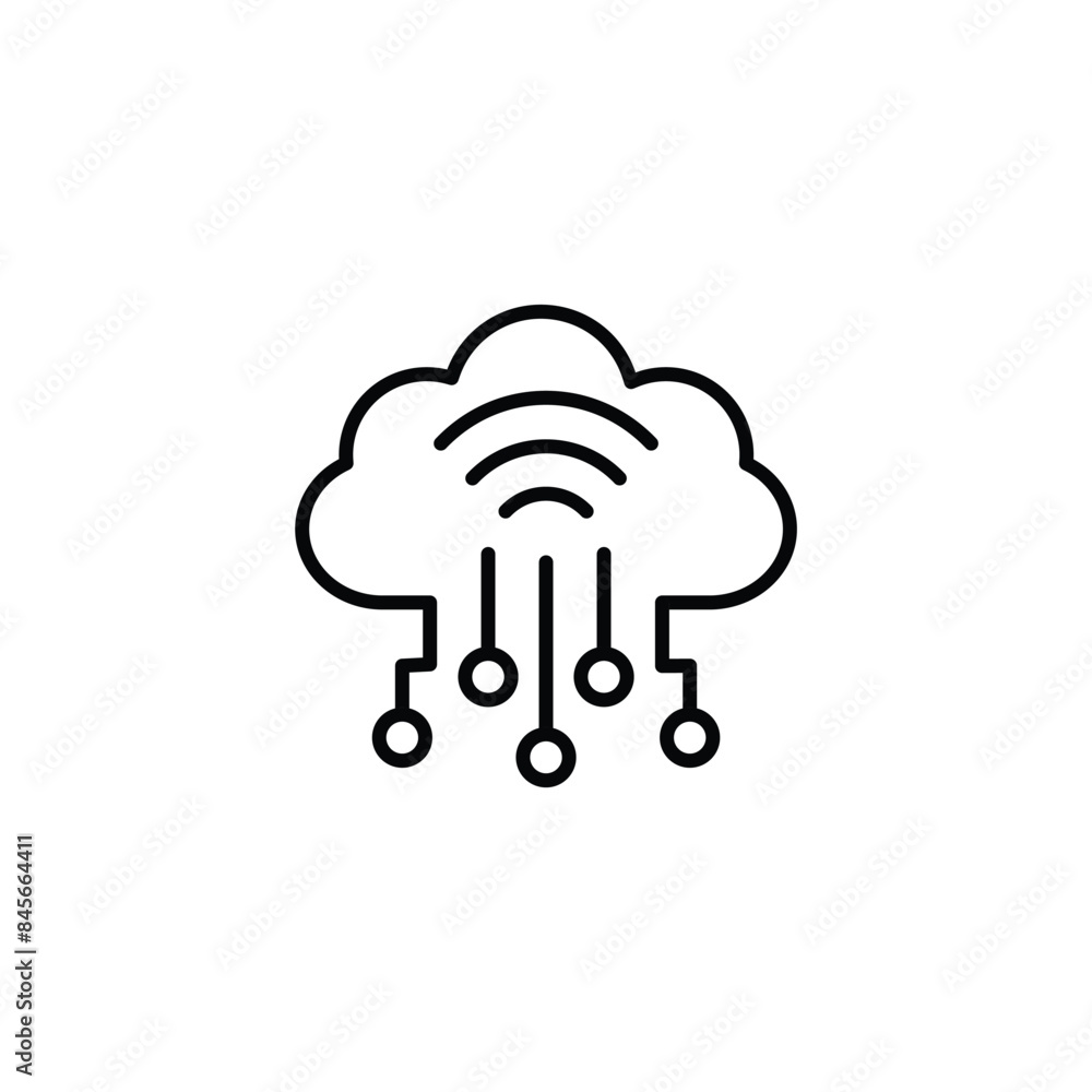 Aufkleber iot icon vector cloud icon with wifi