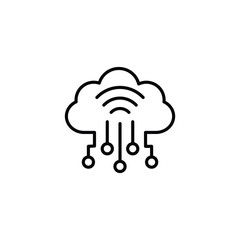 iot icon vector cloud icon with wifi