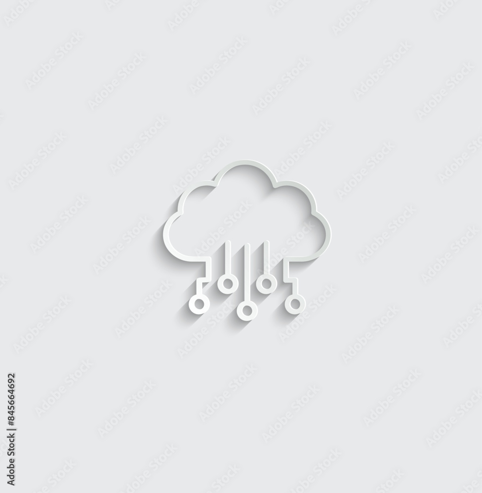 Poster iot icon vector cloud icon with wifi