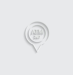 atm icon map point, destination with bank ATM sign