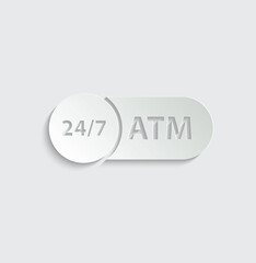 atm  24/7 icon vector bank ATM sign