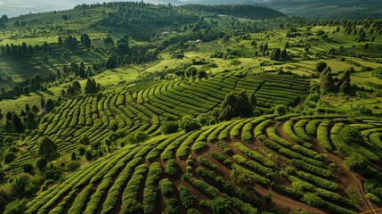 Verdant Terraces of the Indonesian Hills