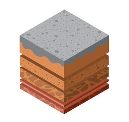 3D Isometric Flat Vector Representation Highlighting the Depth
