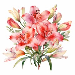 Fototapeta premium Alstroemeria, isolated on white background