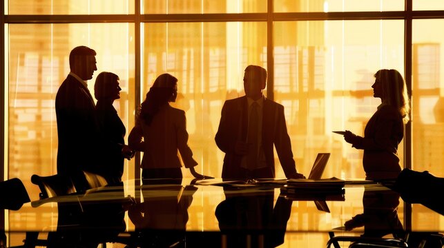 business presentation in a meeting room of an office building