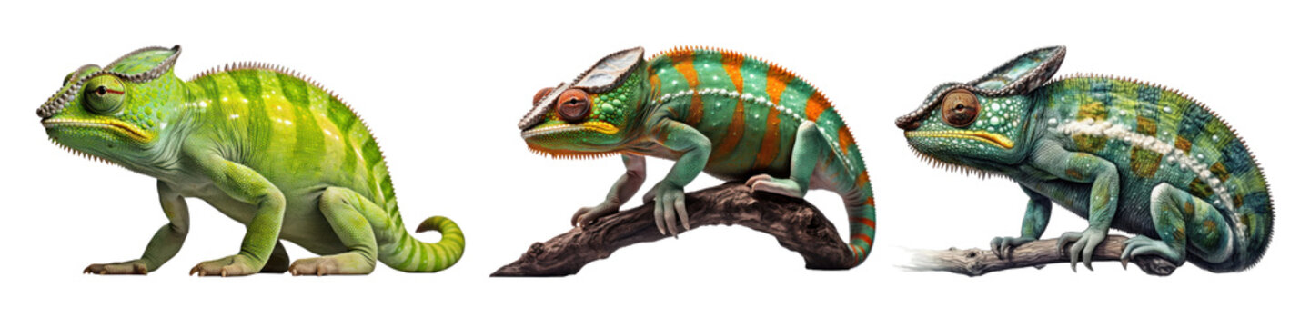 Cameleon exotic wild animal set