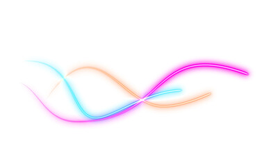 Abstract neon laser line curve wave retro style 80s-90s