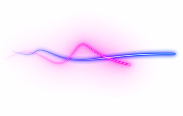 Abstract neon laser line curve wave retro style 80s-90s