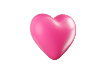 3D pink glossy shiny heart shape isolated on black background with reflection effect. Symbol of love. Suitable for Valentine's Day and Mother's Day