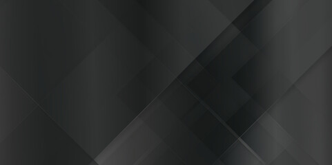 Obraz premium Modern and dynamic pattern of geometric black luxury abstract background, empty black and white tiles on black background with space, Luxury abstract black background business and technology concept.