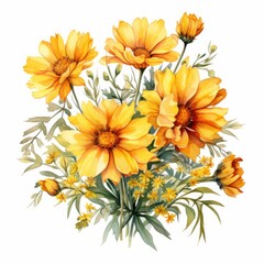 Coreopsis, isolated on white background