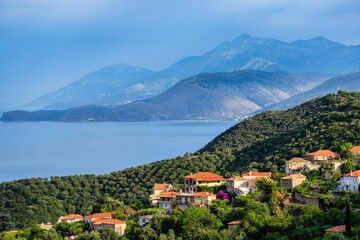 Image of a village named Piqeras in the Albanian Riviera. 