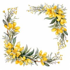 Forsythia, isolated on white background