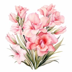 Gladiolus, isolated on white background