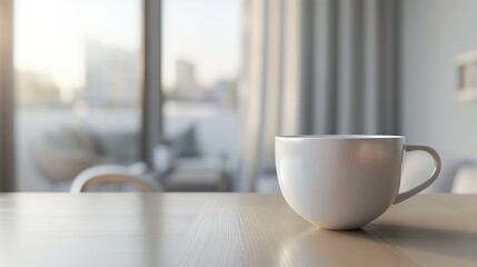 Fototapeta premium White Cup on Table.