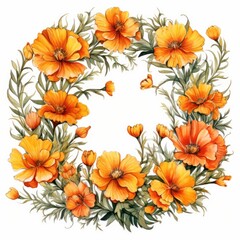 Marigold, isolated on white background