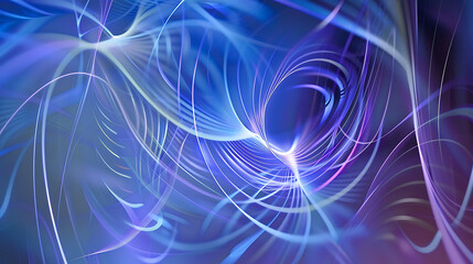 Fototapeta premium Ethereal Abstract Waves: Dynamic Blue and Purple Light Trails
