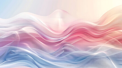 Pastel Abstract Waves: Gentle Pink and Blue Fluid Motion
