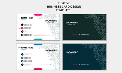 Double-sided creative business card vector design template. Abstract Business Card Template Layout