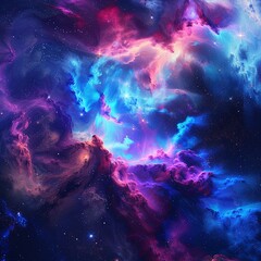 Naklejka premium Colorful space galaxy cloud nebula. Stary night cosmos. Universe science astronomy. Supernova background wallpaper - 3