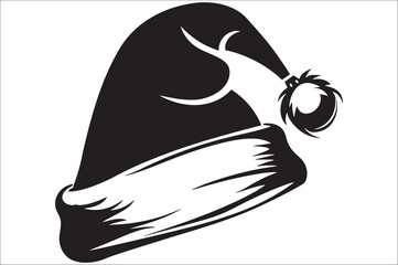 Santa hat silhouettes Vector. Silhouettes of Santa hat Vector illustration. 