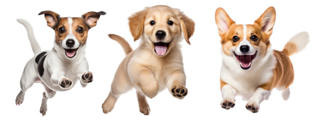Obraz premium Cute jumping dog animal set