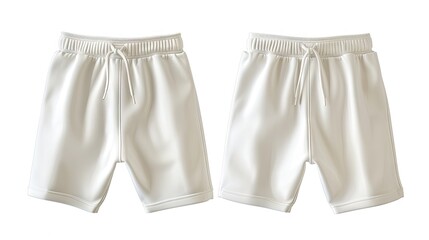 Creamy Comfort: White Drawstring Shorts, Ready for Summer