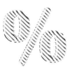 White symbol with silver diagonal ultra thin straps