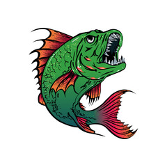 Naklejka premium Colorful illustration of jumping fish