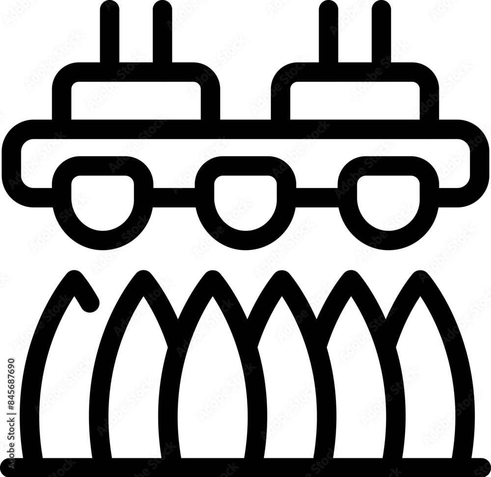 Aufkleber icon of a smart farm automated system scanning and analyzing crops for optimal growth