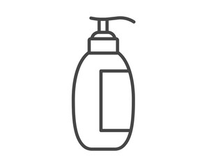 Vector icons of beauty, cosmetics and care. Bottle, jar, shower gel, face cream, body lotion, spray, ointment, paste.