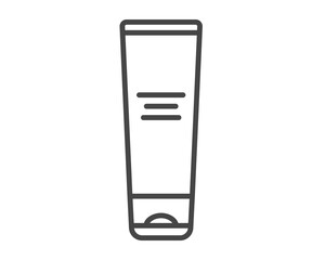 Vector icons of beauty, cosmetics and care. Bottle, jar, shower gel, face cream, body lotion, spray, ointment, paste.