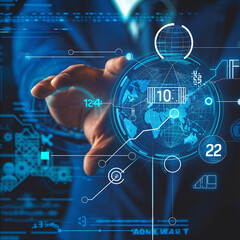 홀로그램과 비지니스맨