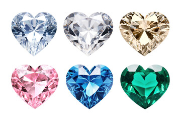 Heart shape diamond gem set