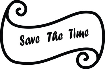 SAVE THE TIME LETTERING. WEDDING LETTERING. VECTOR BRUSH HAND LETTERING. WEDDING TYPOGRAPHY PHRASE. TYPE TEXT ART WORDS