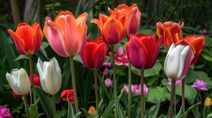 Obraz premium Tulips in a garden