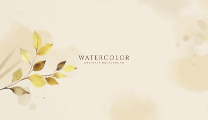Abstract horizontal watercolor background. Neutral light colored empty space background illustration