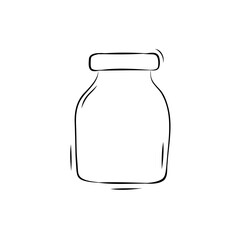 Sketch of a glass jar for blanks in doodle style