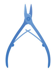 Forceps for nails. Vector illustration isolated on white background. Beauty and Nail design concept. Element for print, banner, card, brochure, logo.