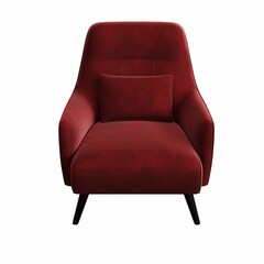 armchair isolated on white background, interior furniture, 3D illustration, cg render